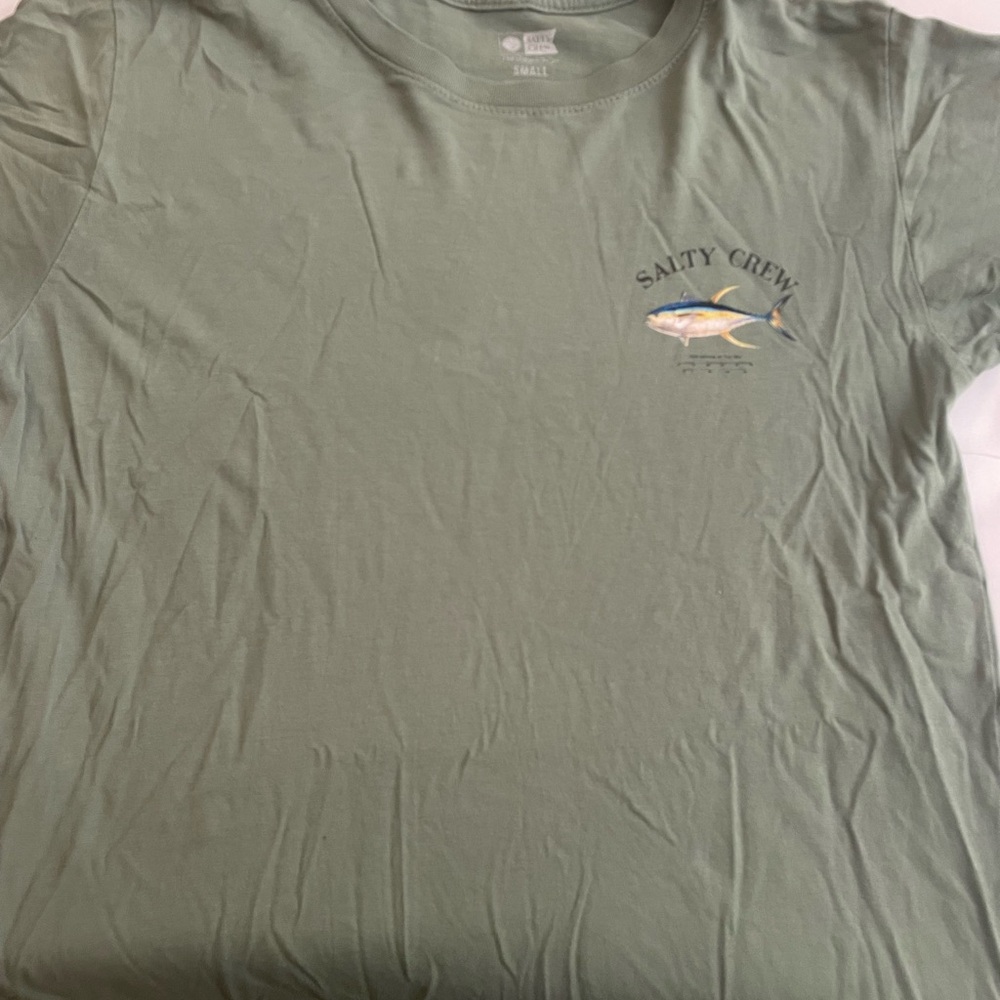 Salty Crew Olive Tee with Fish Graphic